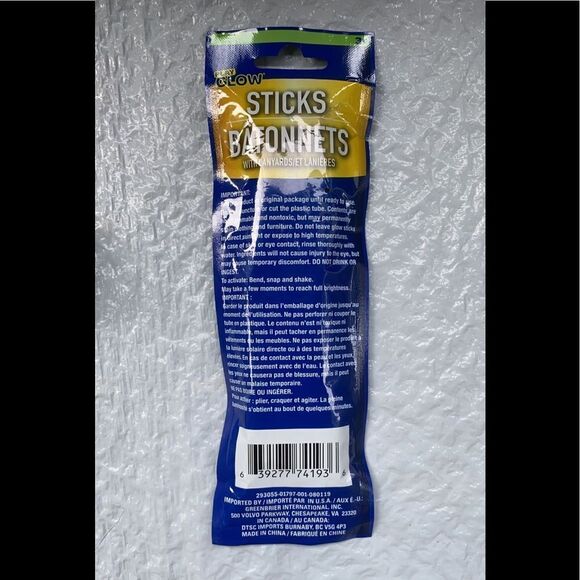 Play Glow Sticks with Lanyards 6 Inch- Green Pack Of 4 Night Glowing Party. - Picture 2 of 2